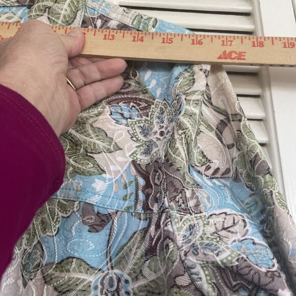 Rebecca Malone Bohemian Large Bohemian Turquoise Sage Brown Jacket Pockets EUC - Picture 11 of 16